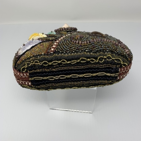 Beaded Boho Bag Evening Handbag Seashells Stones - Picture 5 of 9